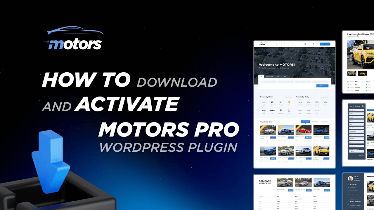 How to Download and Activate Motors Pro WordPress Plugin